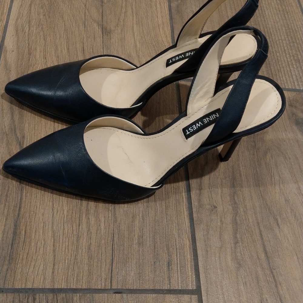 Nine West blue sling back heels 💙 👠 - Picture 3 of 6